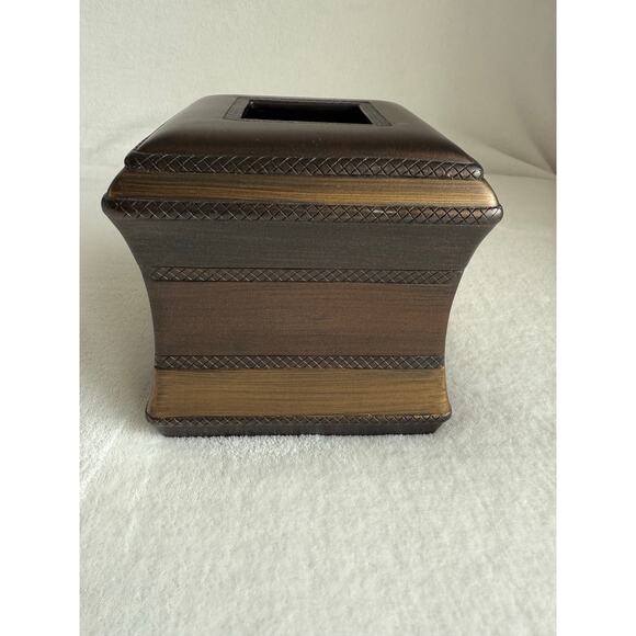 Kohls Heavy Decorative‎ Square Tissue Box Cover Bronze Metal Luxury - Picture 4 of 8